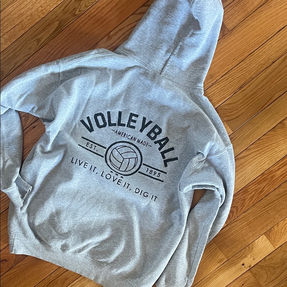 Gray Volleyball Graphic Hoodie